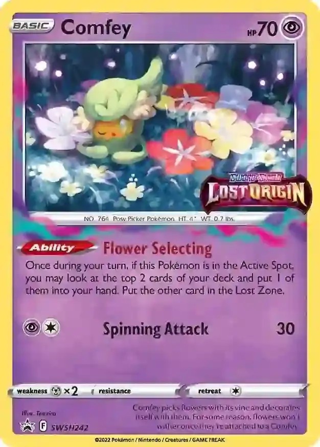 Comfey - SWSH242 - Pokemon Sword & Shield Promo PreRelease Holo Rare NM