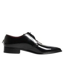 DOLCE & GABBANA Shoes Men Black Lace-Up Leather Zip Dress Derby EU46 / US13 $660