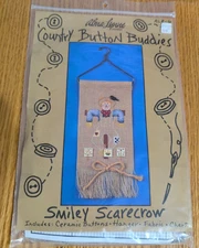 ALMA LYNNE Country Button Buddies Counted Cross Stitch - Smiley Scarecrow - NOS