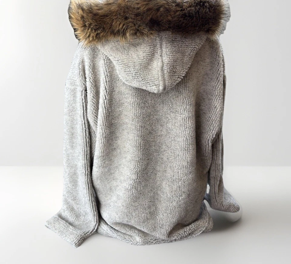 VTG Liz Claiborne Oversized Beige Sweatshirt Size L Hooded - Image 2 of 4