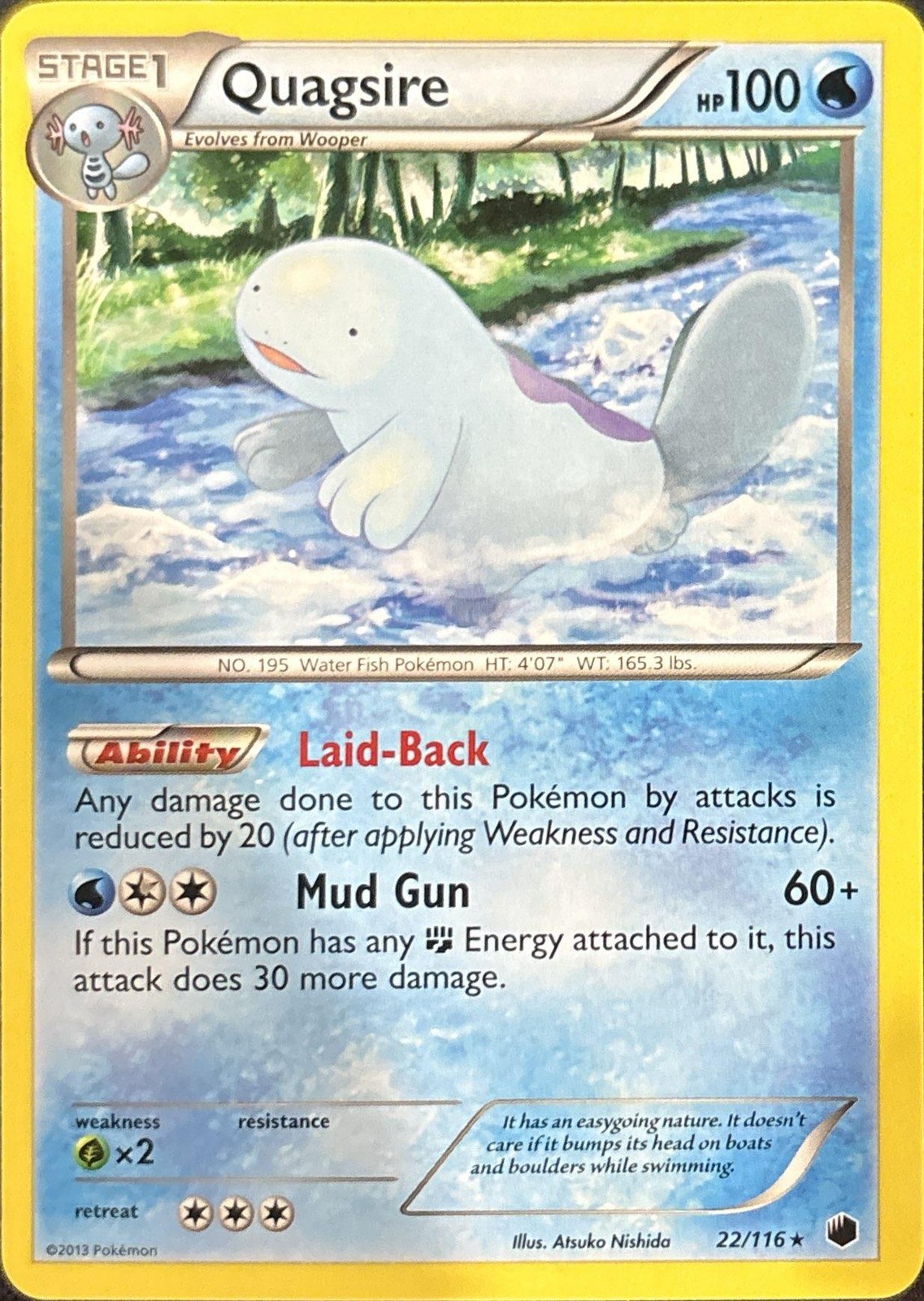 Quagsire 22/116 Rare Plasma Freeze Pokemon Lightly Played
