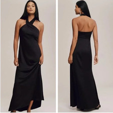New Black Evening Dress from Anthropologie, Size 10, BHLDN Halter Dress