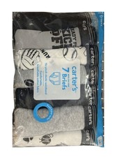 Carter's Boys' Little 7-Pack Underwear Black/Grey/White Sports, 14 Years - NEW 