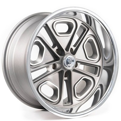 F18x8/R18x9.5'' Staggered Resto Wheel Co R102 Del Ray Gunmetal/Window/Diamond Cut