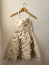Modcloth Minuet Ivory Baklava Layered Mini Dress Strapless Halter Large NWT