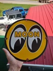 VINTAGE MOONEYES PORCELAIN SIGN OLD MOON EQUIPMENT RACING PARTS CAR TRUCK AUTO
