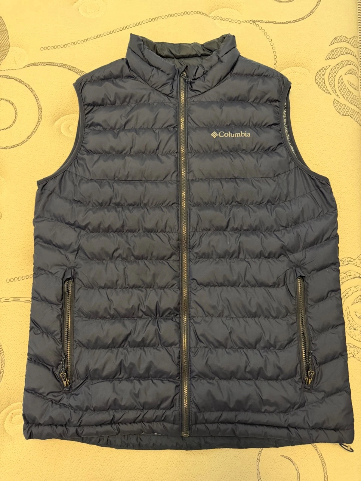 Columbia Vest Mens L Navy Blue Powder Lite Omni Heat Puffer Insulated