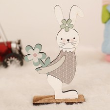 2 pezzi di oggetti artistici in legno per la casa fai da te di coniglio