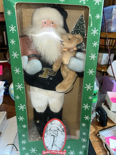 Purdue University Santa’s Workshop Santa 14” H Figure in Purdue Clothes NEW