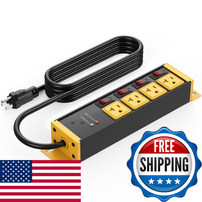 Cccei Heavy Duty Surge Protector Power Strip 20 Amp Individual Switches. 6Ft 12