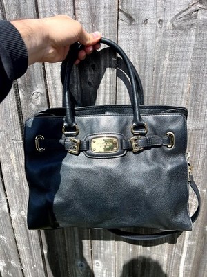 Michael Kors Hamilton Handtasche Damen schwarz Lederriemen Tasche | makellos