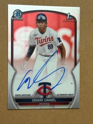 2023 Bowman Chrome Draft OMARI DANIEL #CDA-OD 1st Bowman Prospect AUTO