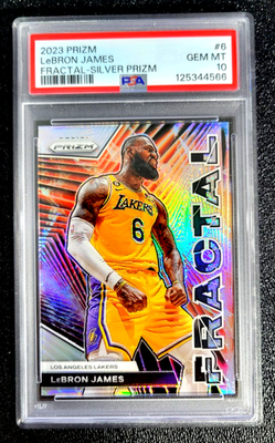 2023 PSA 10 GEM MINT LEBRON JAMES FRACTAL SILVER PRIZM G6343 | eBay