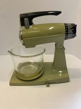 VTG 70s Retro Avocado Green SUNBEAM Mixmaster STAND MIXER W BOWL HTF!!