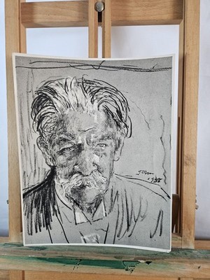 DR ALBERT SCHWEIZER PORTRAIT NACH AUGUSTUS JOHN VINTAGE PRESSEFOTO ENGLISCH