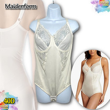 NWOT Maidenform 40D Control Unlined Shaping Bodysuit FL1456 Buttercream