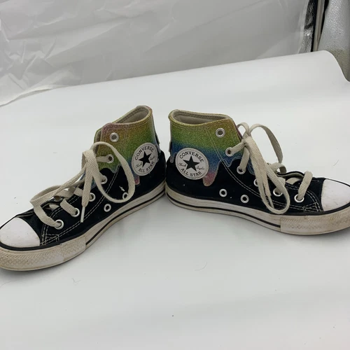 Scarpe alte Converse All Star Chuck Taylor glitter arcobaleno goccia bambino taglia 13