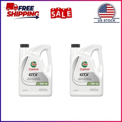 2 Pack, Castrol GTX 10W-40 Conventional Motor Oil, 5 Quarts