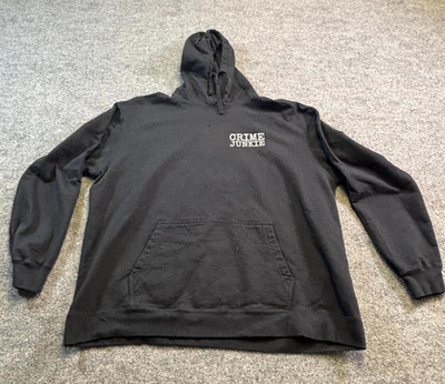 Port & Company Hoodie Men's 2XL Black Cotton Crime Junkie Print Performance Gym