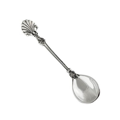 FashionJunkie4Life Sterling Silver Shell Handle Salt Spoon or Mustard Spoon
