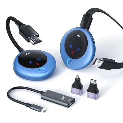 Wireless HDMI Transmitter and Receiver, 4K Decode 1080P Output, 2.4G/5G Plug ...