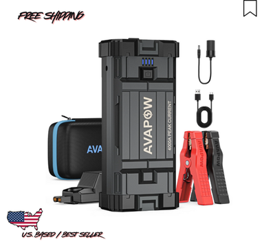 #ad Quick Start 4000A Car Battery AVAPOW Jump Box for All Gas or up to 12L Diesel $89.98