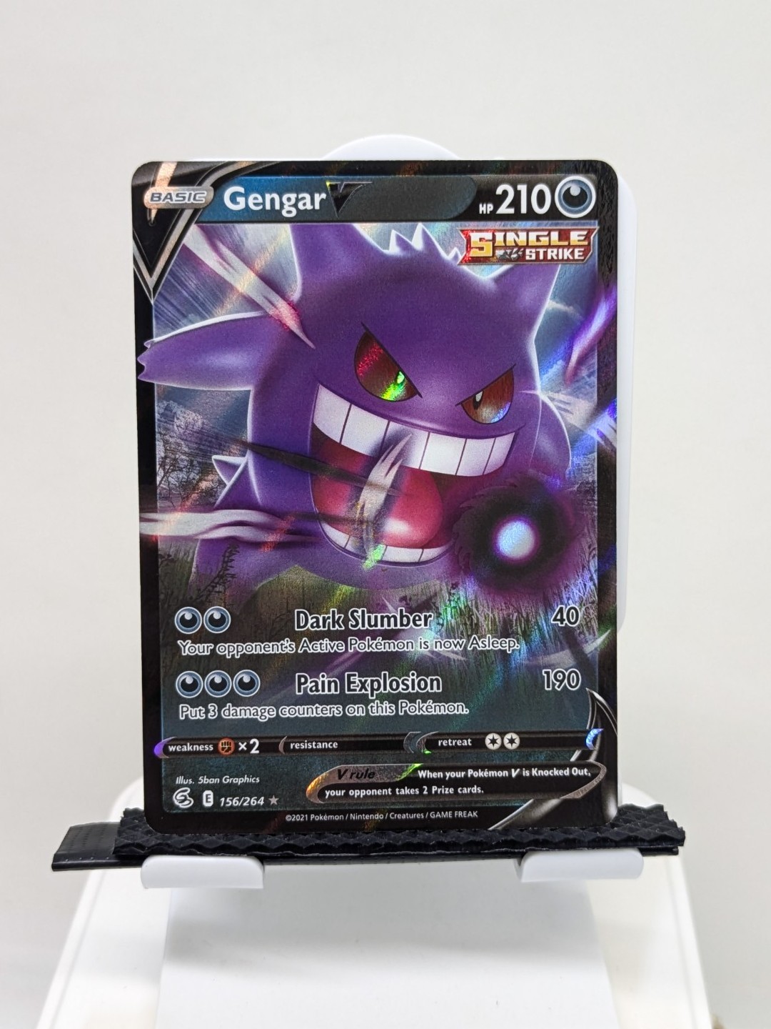Gengar V 156/264 Ultra Rare Holo Card Swsh08: Fusion Strike Pokemon TCG NM/ Mint