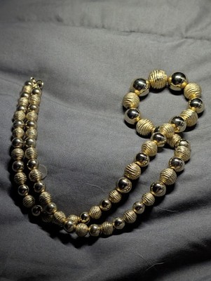 Vtg..Some Say..Gold Plated 14k  But I Am Unsure  Long Beaded Necklace Korea