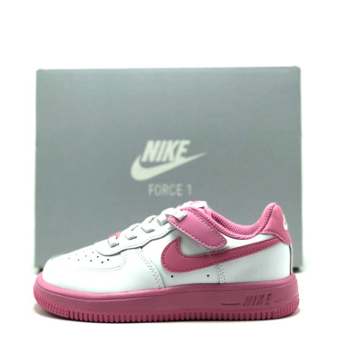 *NEW* Little Kids Nike Air Force 1 Low Easy On BP (PS) White/Pink (IB4412 100) 