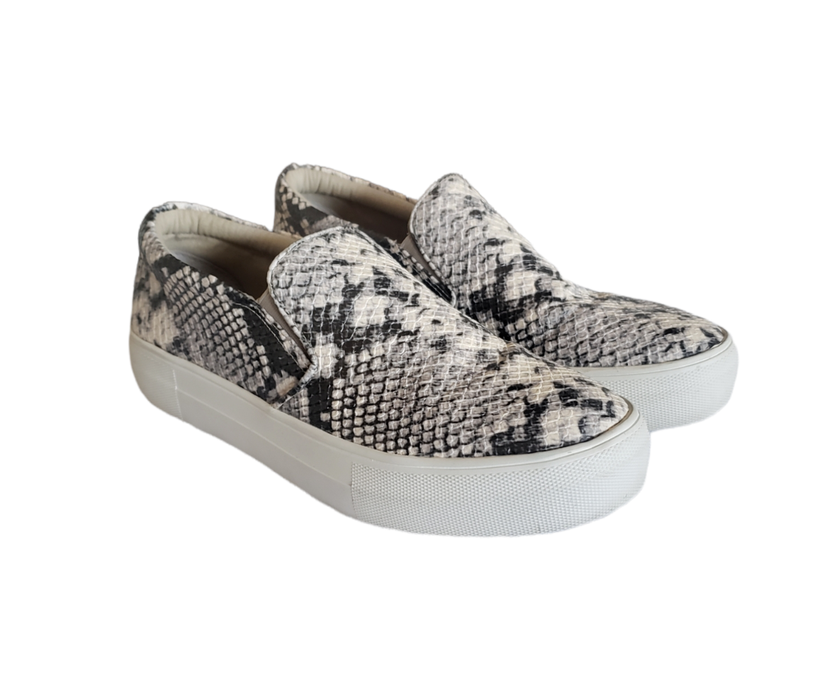 Steve Madden Gills Shoes Gray Snake Print Platform Sneakers