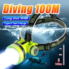 65000LM Diving Headlamp Underwater Headlight LED Head Torch  US