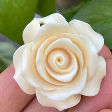 Natural Genuine Tagua Nut flowers Hand Carved Decoration reiki healing 1pc