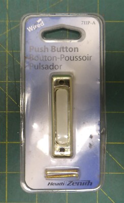 2-3/4'' Long Heath Zenith 711P-A Wired Push Button for Doorbell w/ Hardware