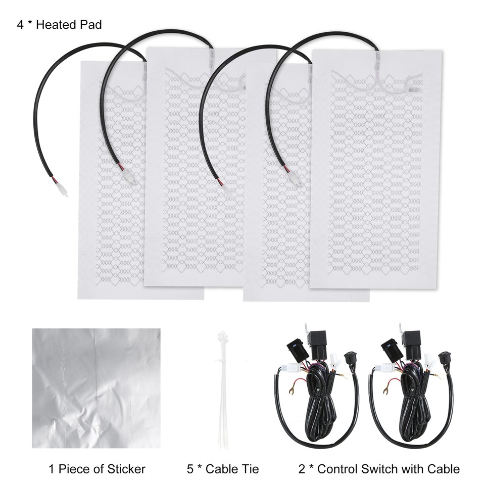 Universal Built-in Car Heated Seat Heater Kit W/Round Carbon Fiber 3level Switch