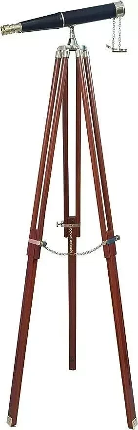 60" Nautical Brass Binocular Telescope 30x Floor Tripod  Leather Marine gift - Image 4 of 4