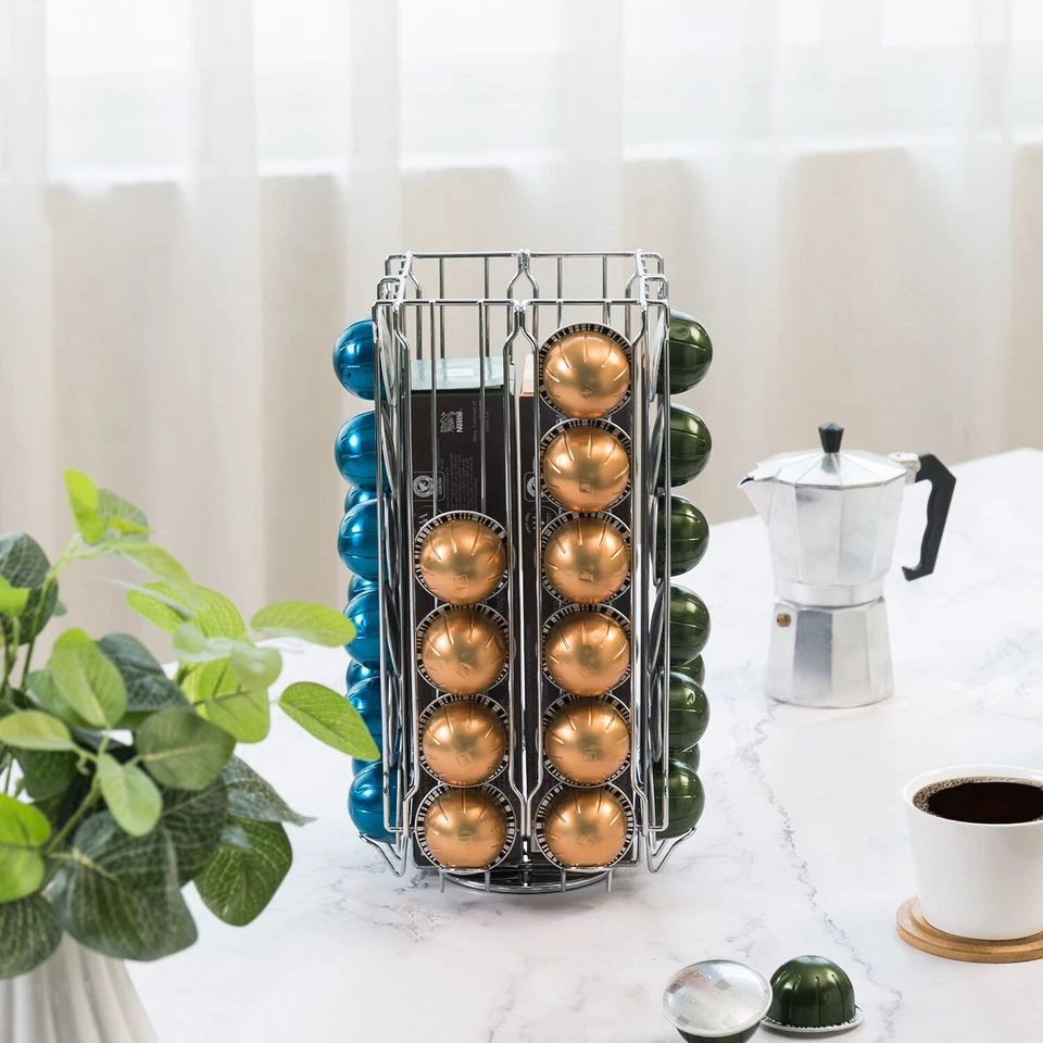 不锈钢银色 360 度旋转咖啡包和套架,吊舱支架 — 第 3/4 张图片