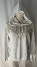 Lucky Brand Cotton Embroidered Hoodie White and Cream Medium SEE DESCRIPTION