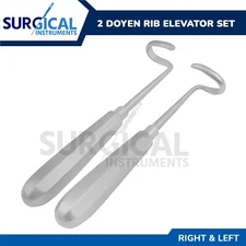Doyen Rib Elevator Set 1 Left & 1 Right 7" 17.8cm Thoracic Surgical German Grade