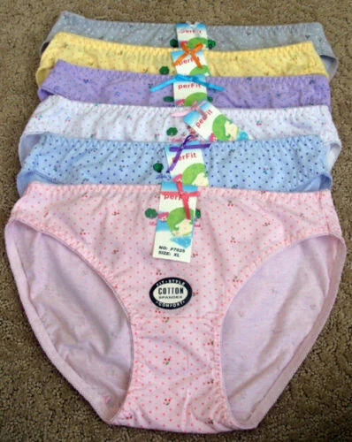 Cotton Blend Polka Dot Regular Size XL Bikini Panties for Women