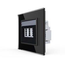 LIVOLO TAE Telefonanschlussdose NFN inklusive Glasrahmen in Schwarz ISDN / DSL