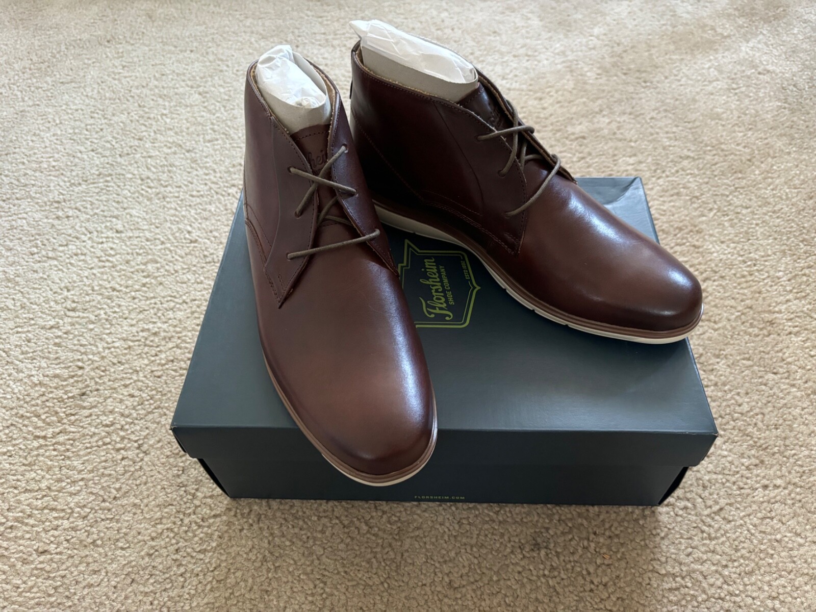 SAOLA Scarpe Oxford marroni Florsheim Shoe Co. da uomo taglia 8 M in pelle memory foam punta