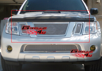 For 2008-2012 Nissan Pathfinder Main Upper Chrome Stainless Mesh Grille Insert