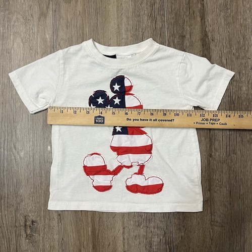 Zara Disney Mickey Mouse Shirt Kids 9-12 Month Embroidered USA Flag Patriotic - Picture 4 of 8