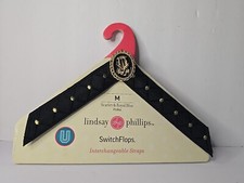 Lindsay Phillips SwitchFlops Straps Gold Flamingo Palm Tree Florida Medium 7-8