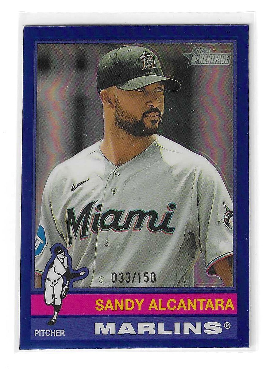 2025 Topps Heritage - Chrome Blue Refractor #161 Sandy Alcantara 033/150