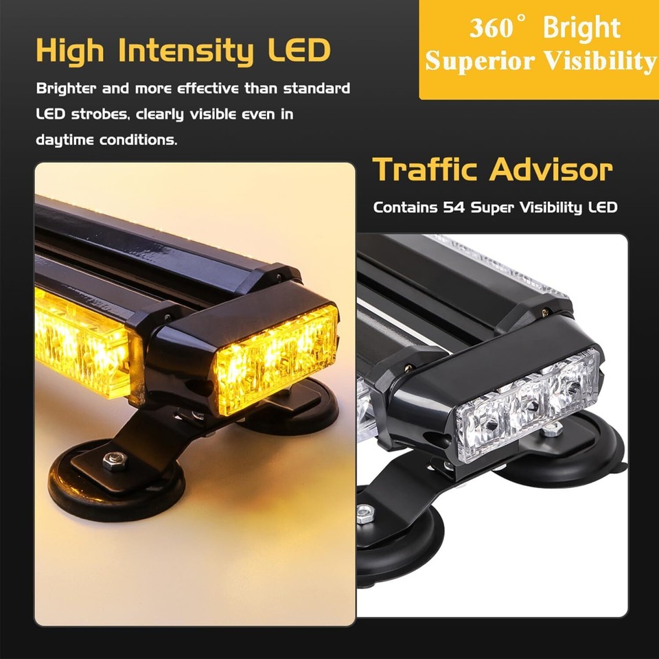XRIDONSEN 37 Inch 104 LED Roof Top Green White Emergency Lights Magnetic Traffic Advisor Strobe Light Bar Double Side Warning Flashing Safety Lights For Firefighter Vehicles POV Fire Trucks Pickup - Foto 4