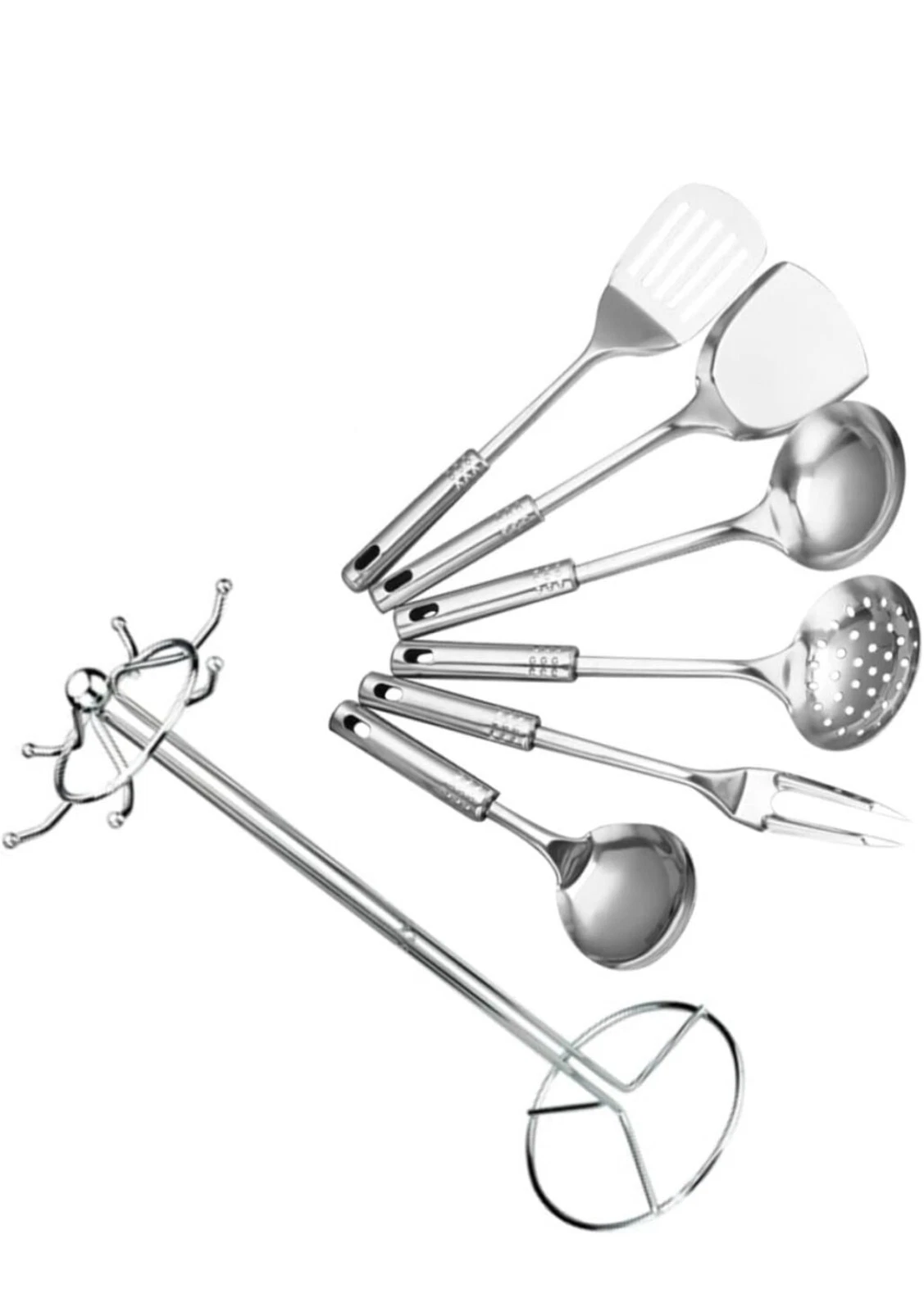 Utensils 7pcs Stainless Steel Utensil Soup Ladle Slotted Pasta Turner with box
Opens in a new window