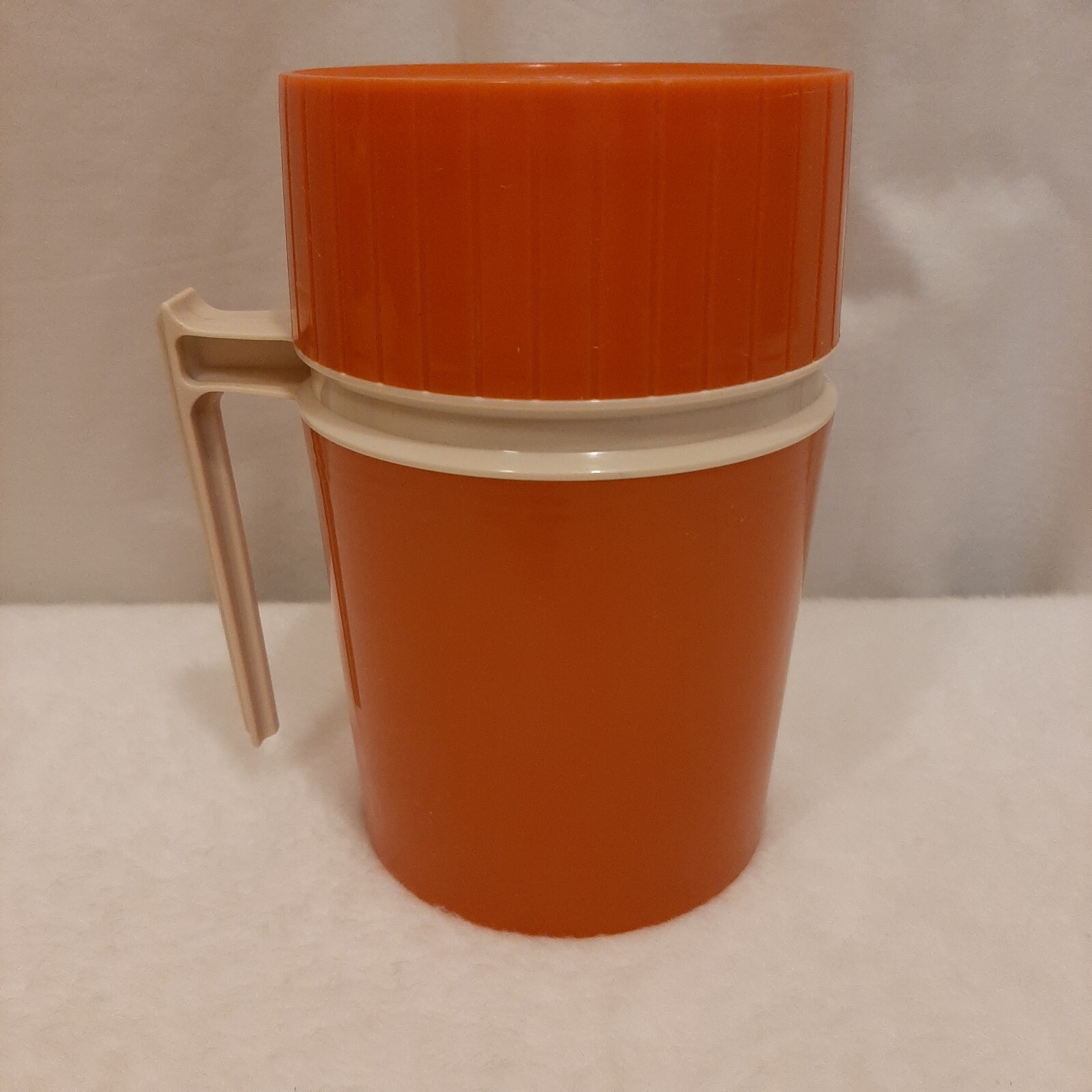 Vintage Thermos Model 7002 Hot or Cold Food Container Orange 10 oz.  Retro