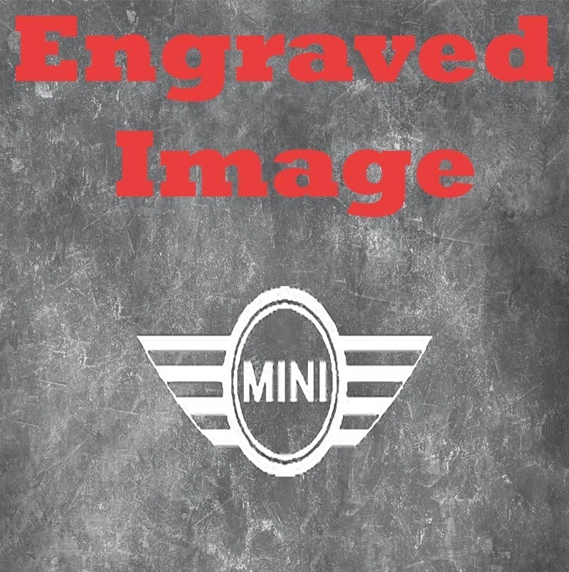 Рама номерного знака черная с лазерной гравировкой на заказ алюминиевая - логотип Mini Cooper - Изображение 2 из 3