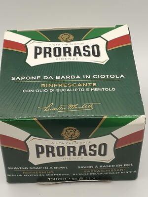 PRORASO  Shaving Soap W/ Eucalyptus Oil and Menthol 150 ml / 5.2 oz B140